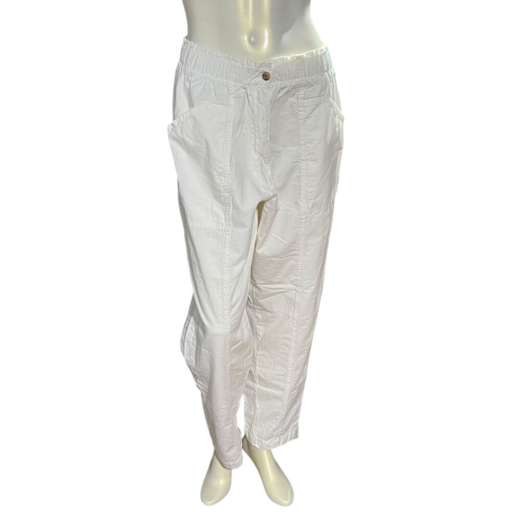 Erika Classics 90s White High-Rise Cotton Pants, Size 8